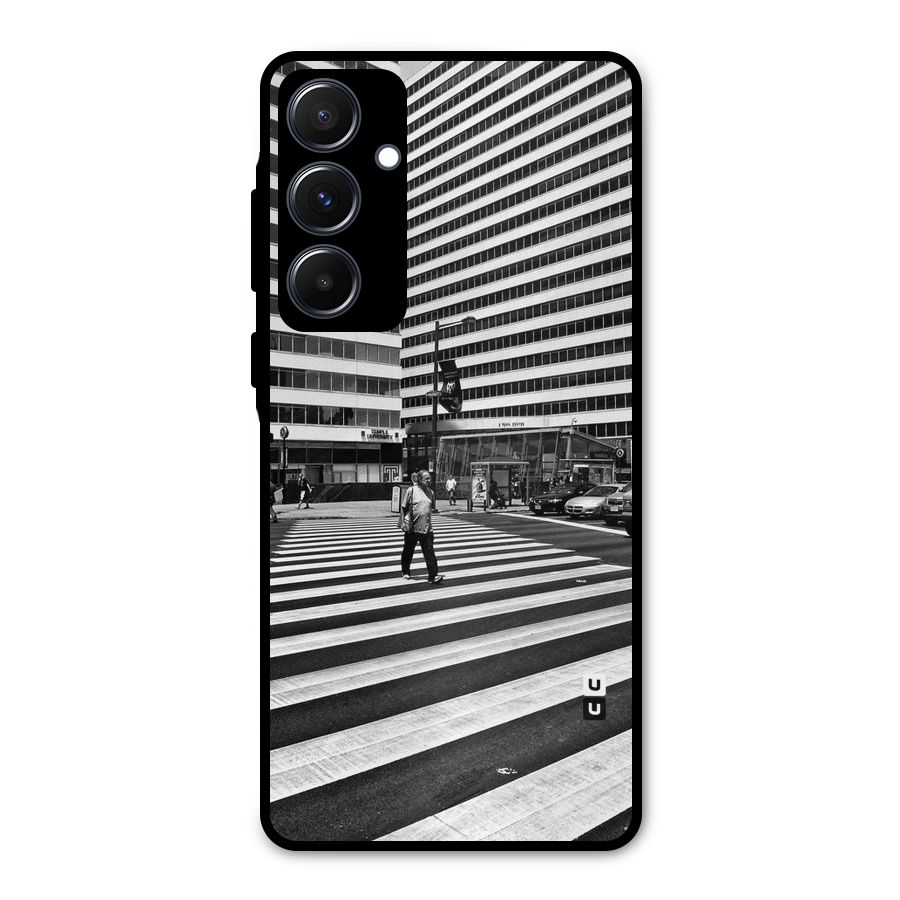 Black White Perspective Metal Back Case for Galaxy A55