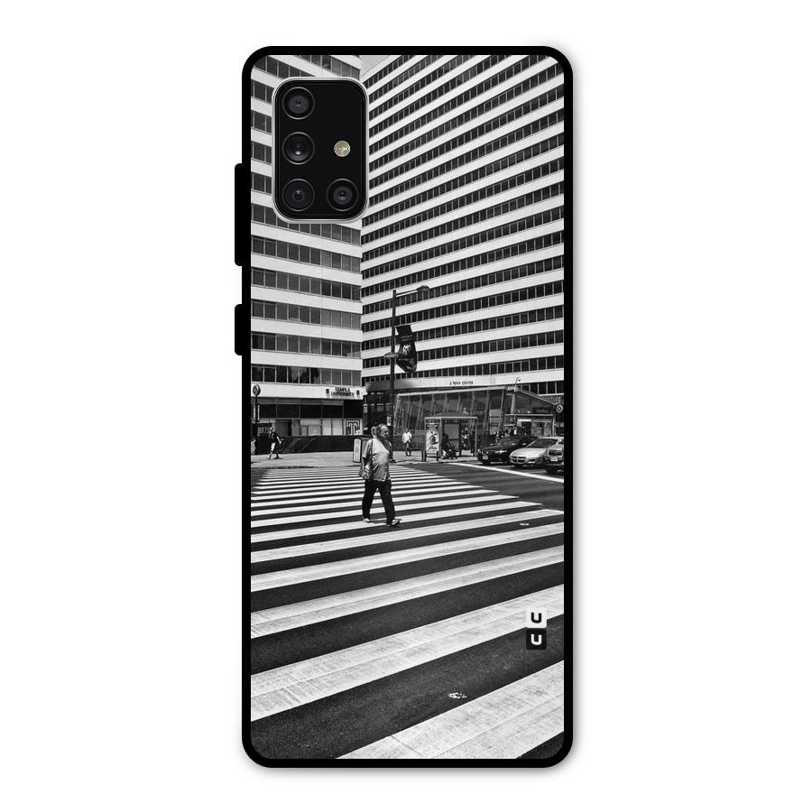 Black White Perspective Metal Back Case for Galaxy A71