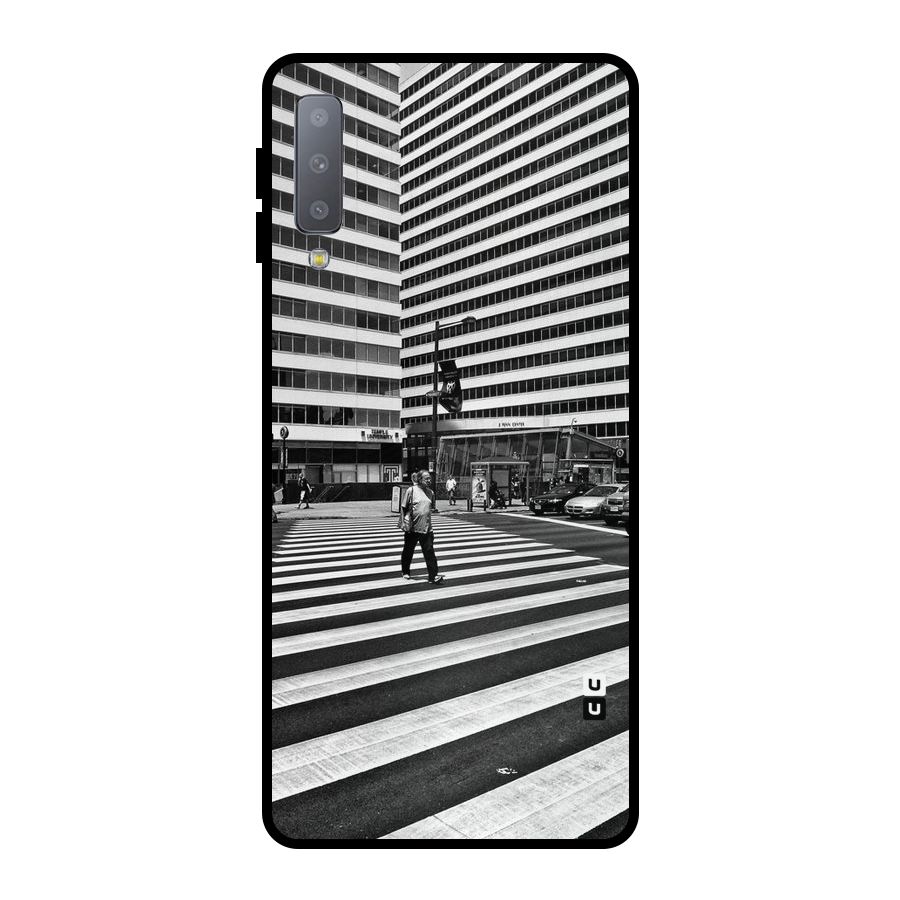 Black White Perspective Metal Back Case for Galaxy A7 (2018)