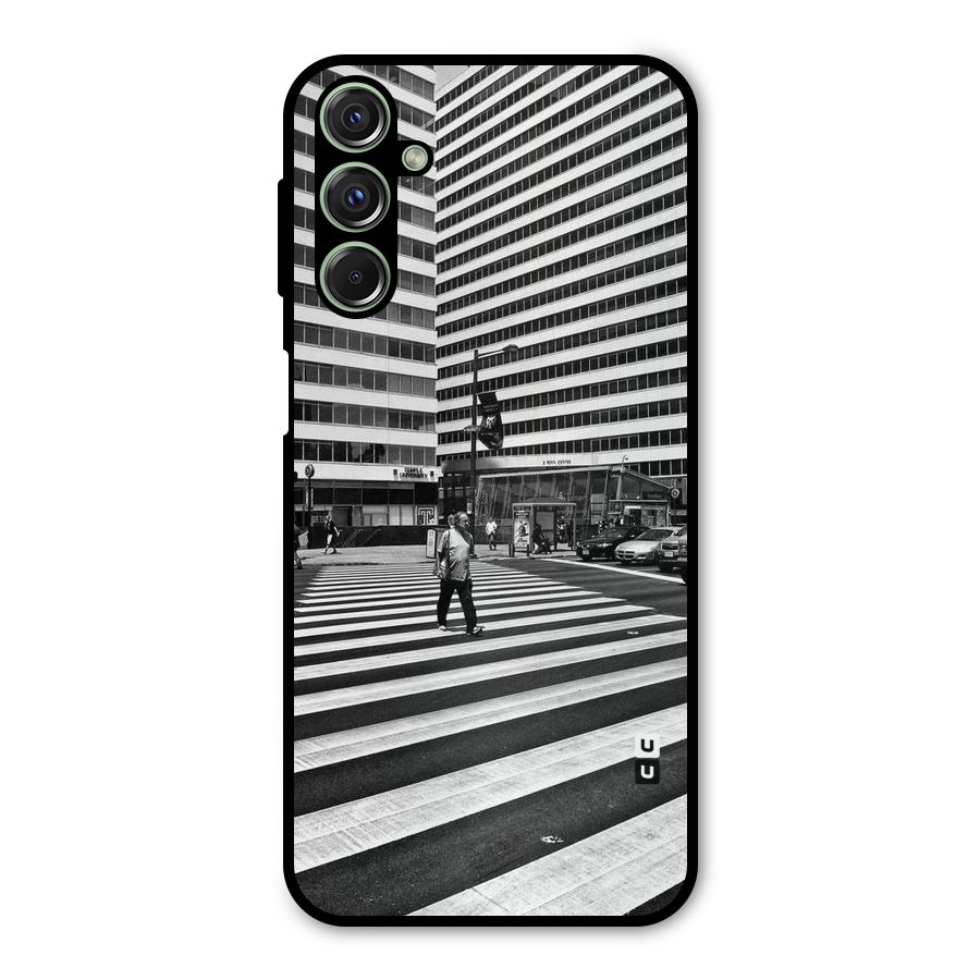 Black White Perspective Metal Back Case for Galaxy F34