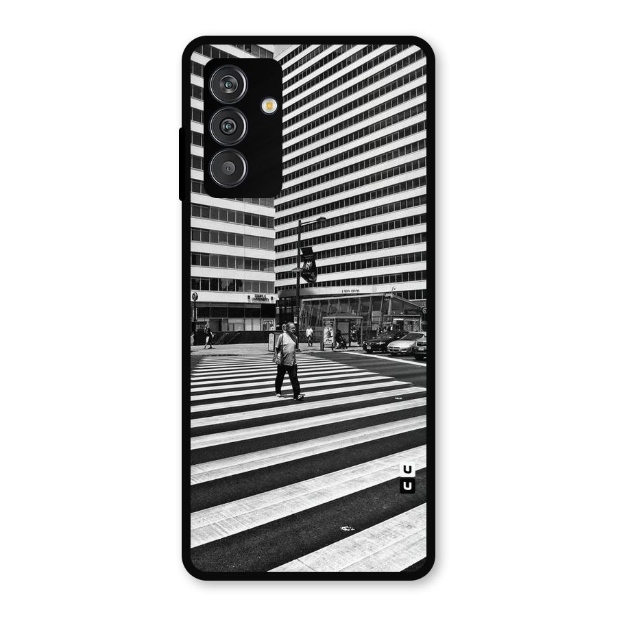 Black White Perspective Metal Back Case for Galaxy M13