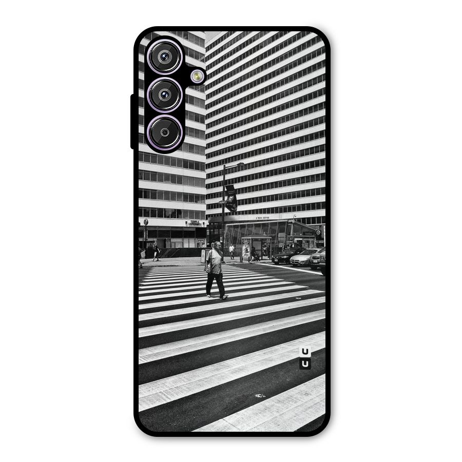 Black White Perspective Metal Back Case for Galaxy M15