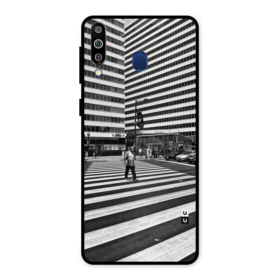 Black White Perspective Metal Back Case for Galaxy M30