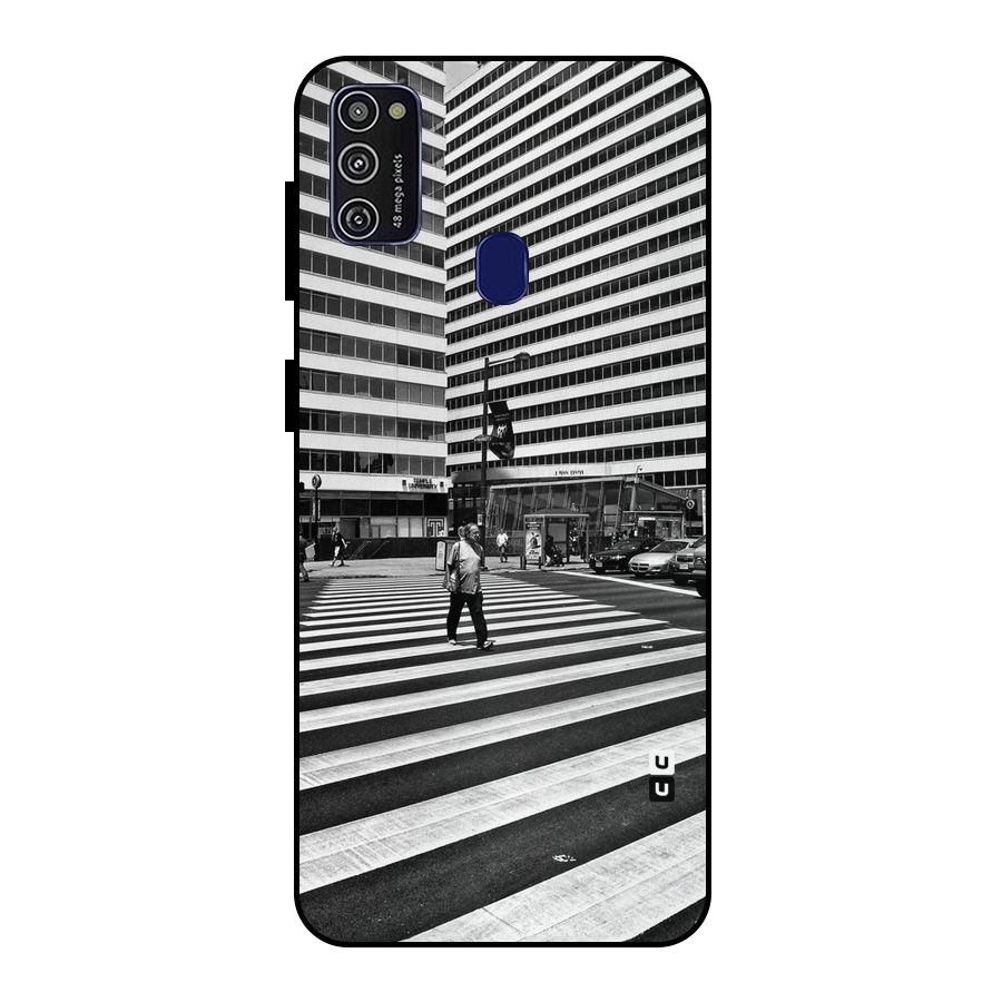 Black White Perspective Metal Back Case for Galaxy M30s