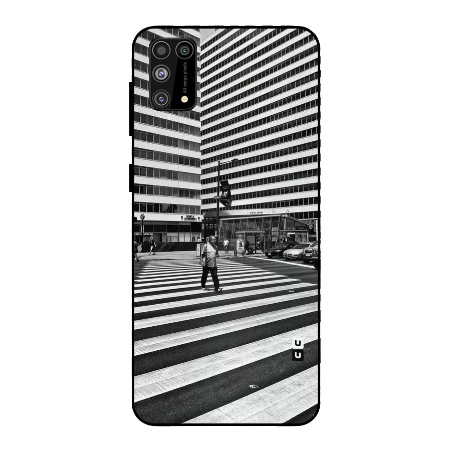 Black White Perspective Metal Back Case for Galaxy M31