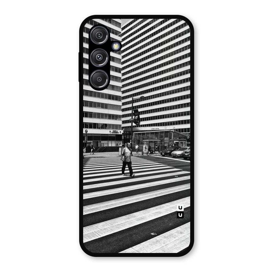 Black White Perspective Metal Back Case for Galaxy M34 5G