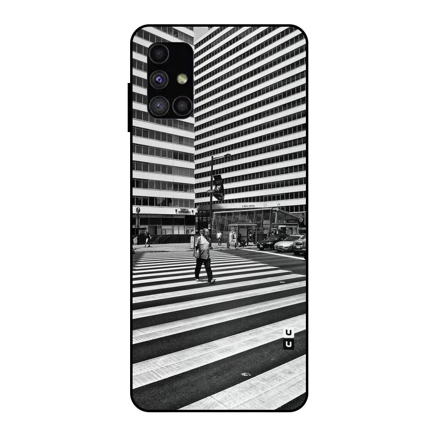 Black White Perspective Metal Back Case for Galaxy M51