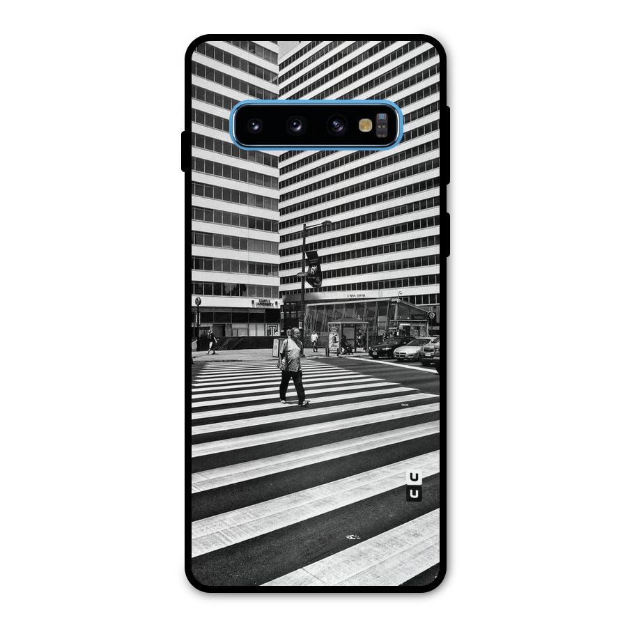 Black White Perspective Metal Back Case for Galaxy S10
