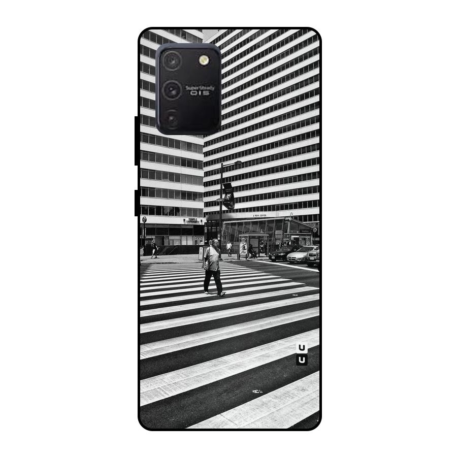 Black White Perspective Metal Back Case for Galaxy S10 Lite