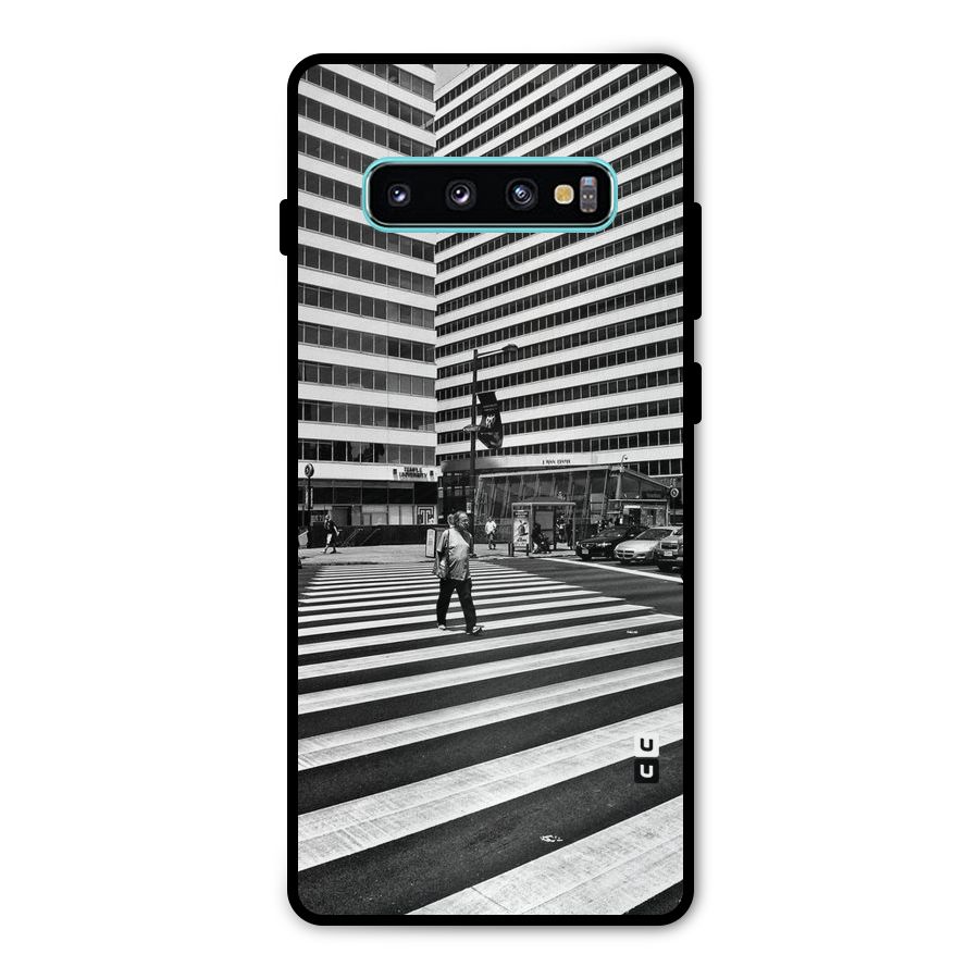 Black White Perspective Metal Back Case for Galaxy S10 Plus