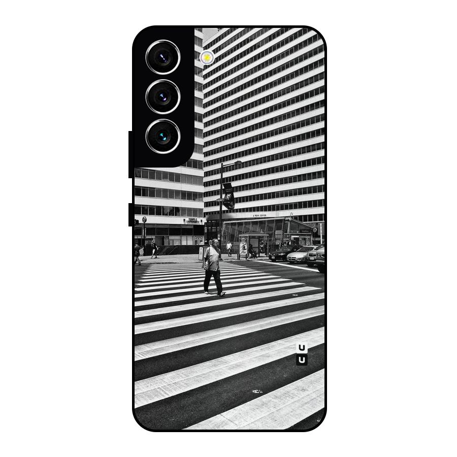 Black White Perspective Metal Back Case for Galaxy S22 5G