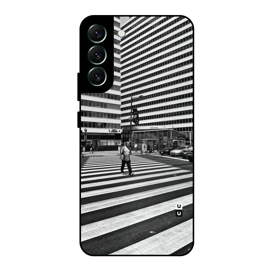 Black White Perspective Metal Back Case for Galaxy S22 Plus 5G