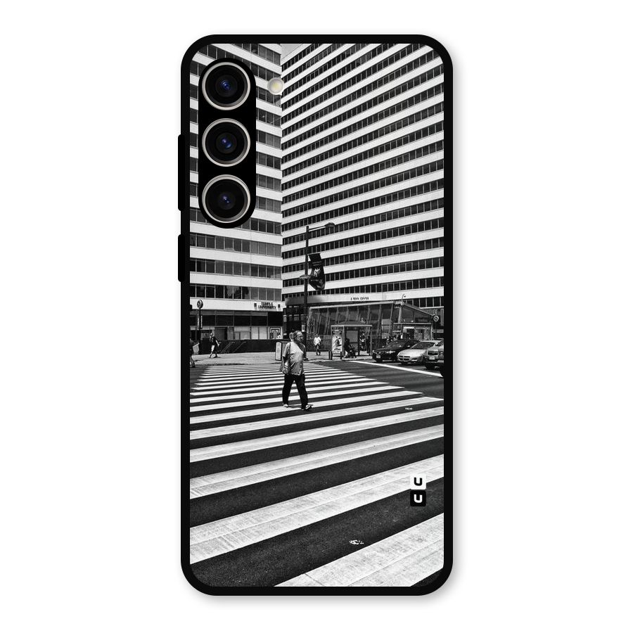 Black White Perspective Metal Back Case for Galaxy S23 Plus