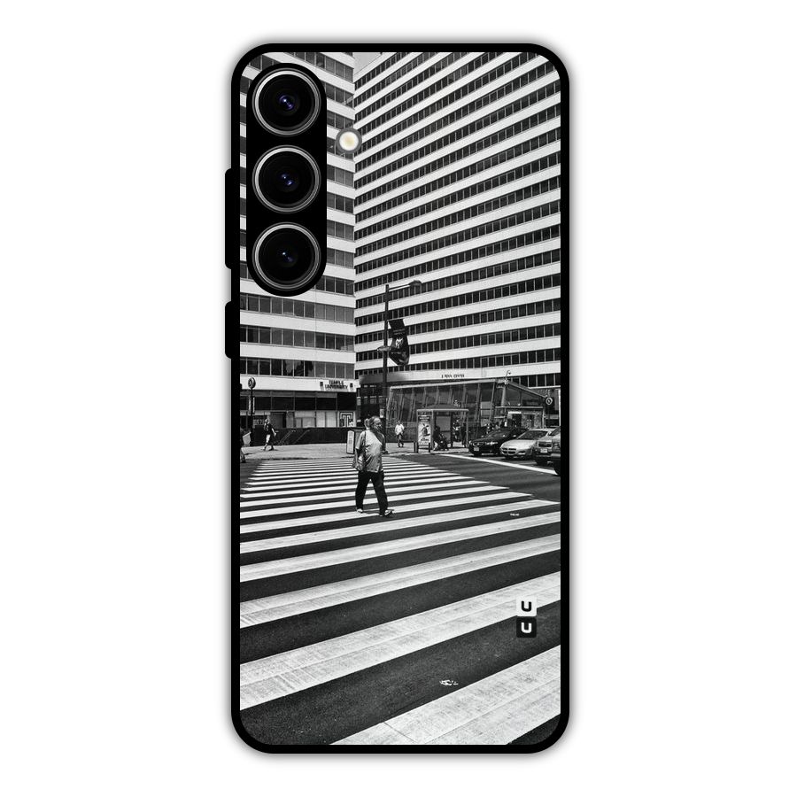 Black White Perspective Metal Back Case for Galaxy S24 Plus