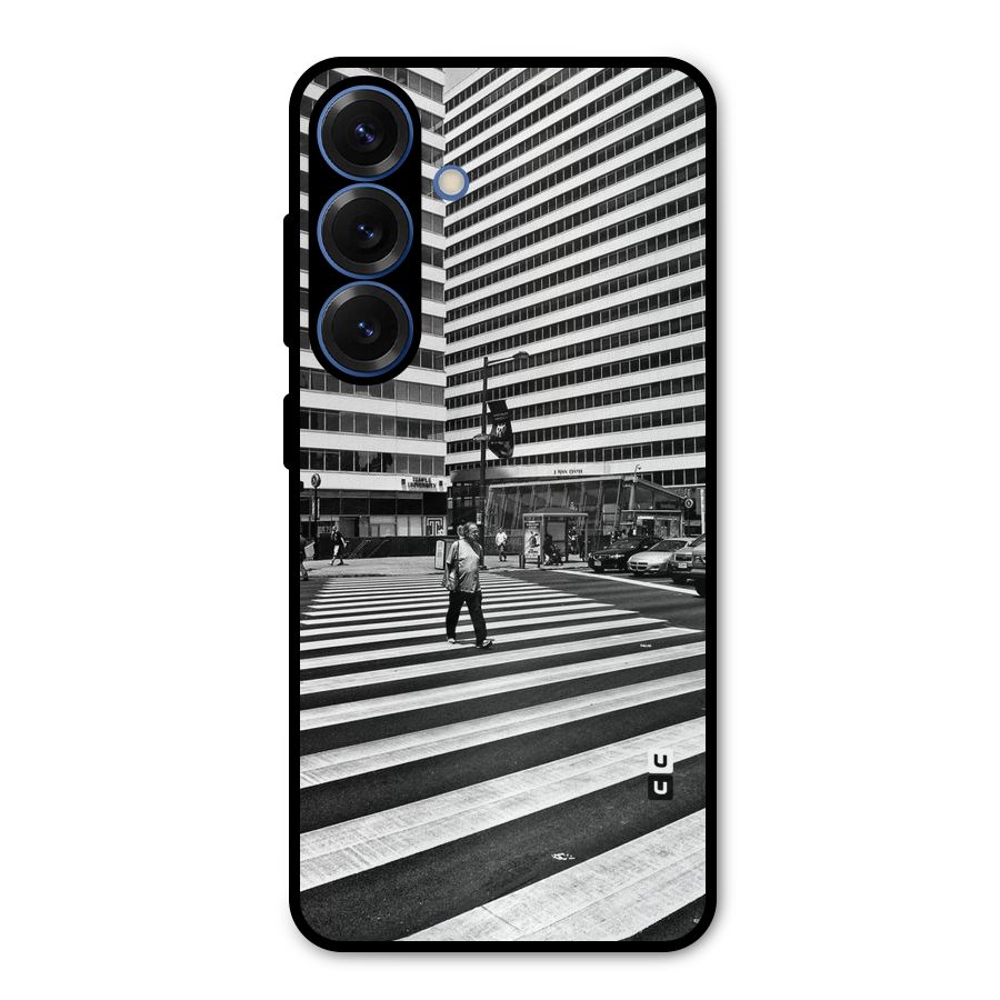 Black White Perspective Metal Back Case for Galaxy S25
