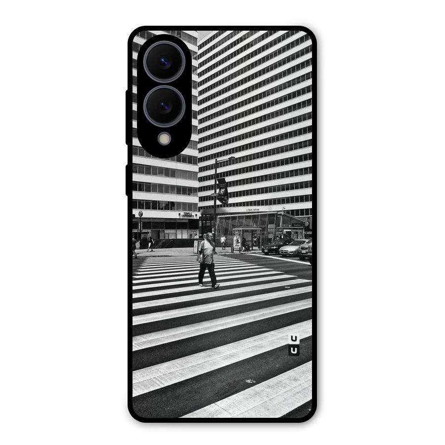 Black White Perspective Metal Back Case for Galaxy S25 Edge