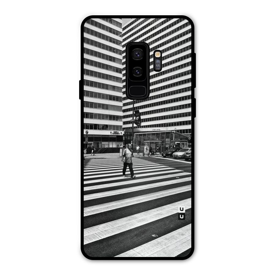 Black White Perspective Metal Back Case for Galaxy S9 Plus