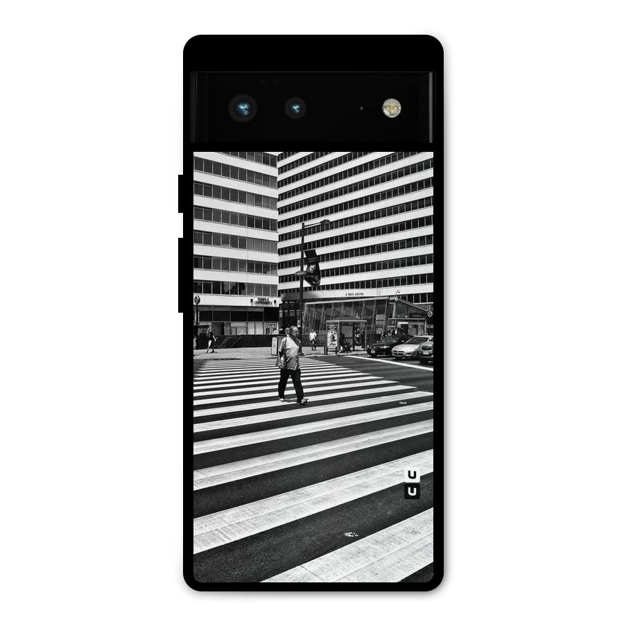 Black White Perspective Metal Back Case for Google Pixel 6