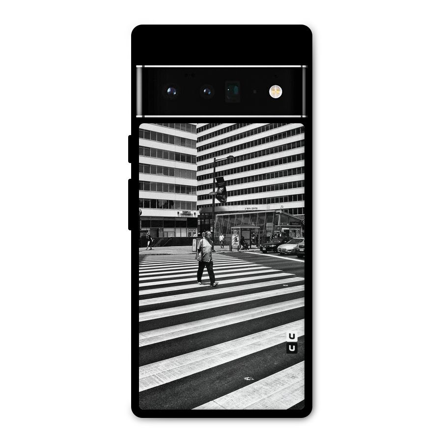 Black White Perspective Metal Back Case for Google Pixel 6 Pro