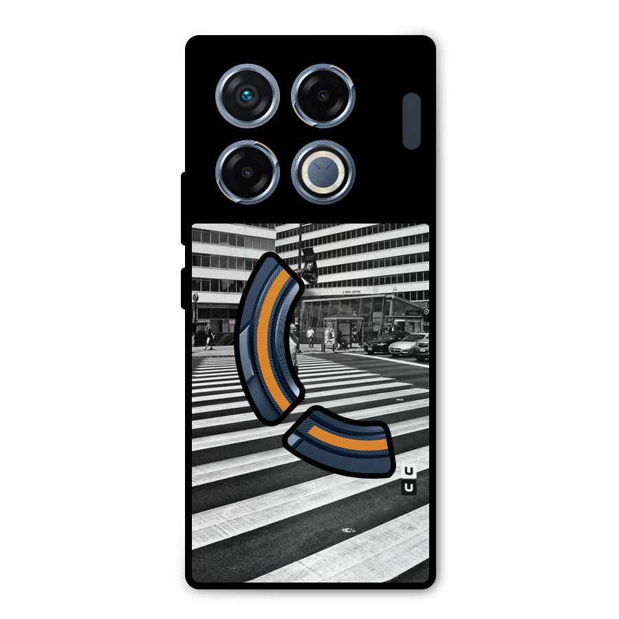 Black White Perspective Metal Back Case for Infinix GT 20 Pro