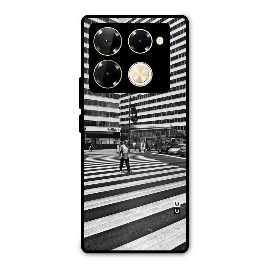 Black White Perspective Metal Back Case for Infinix Note 40 Pro Plus