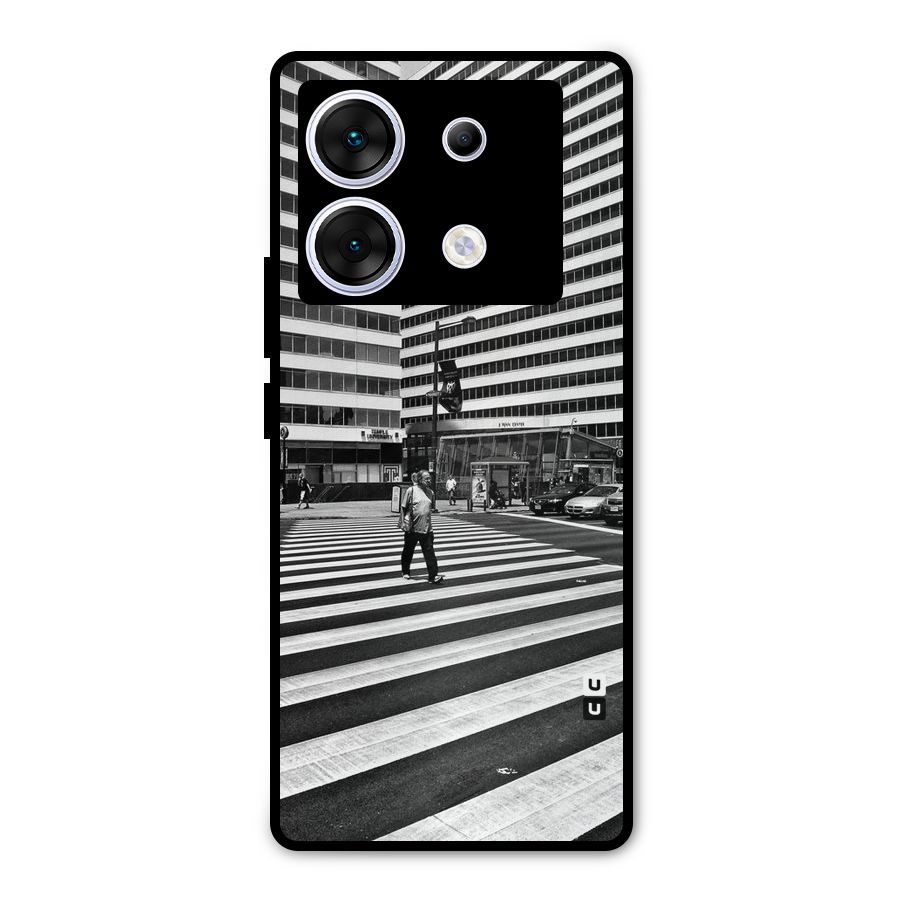 Black White Perspective Metal Back Case for Infinix Zero 30 5G