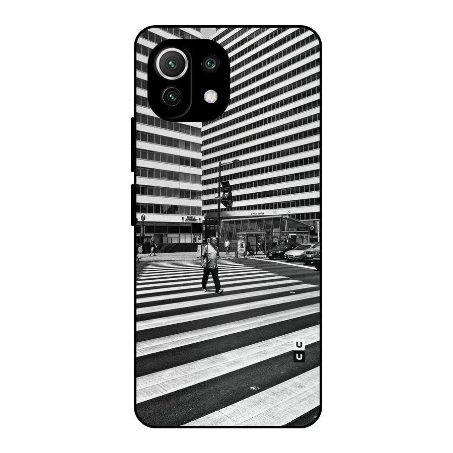 Black White Perspective Metal Back Case for Mi 11 Lite