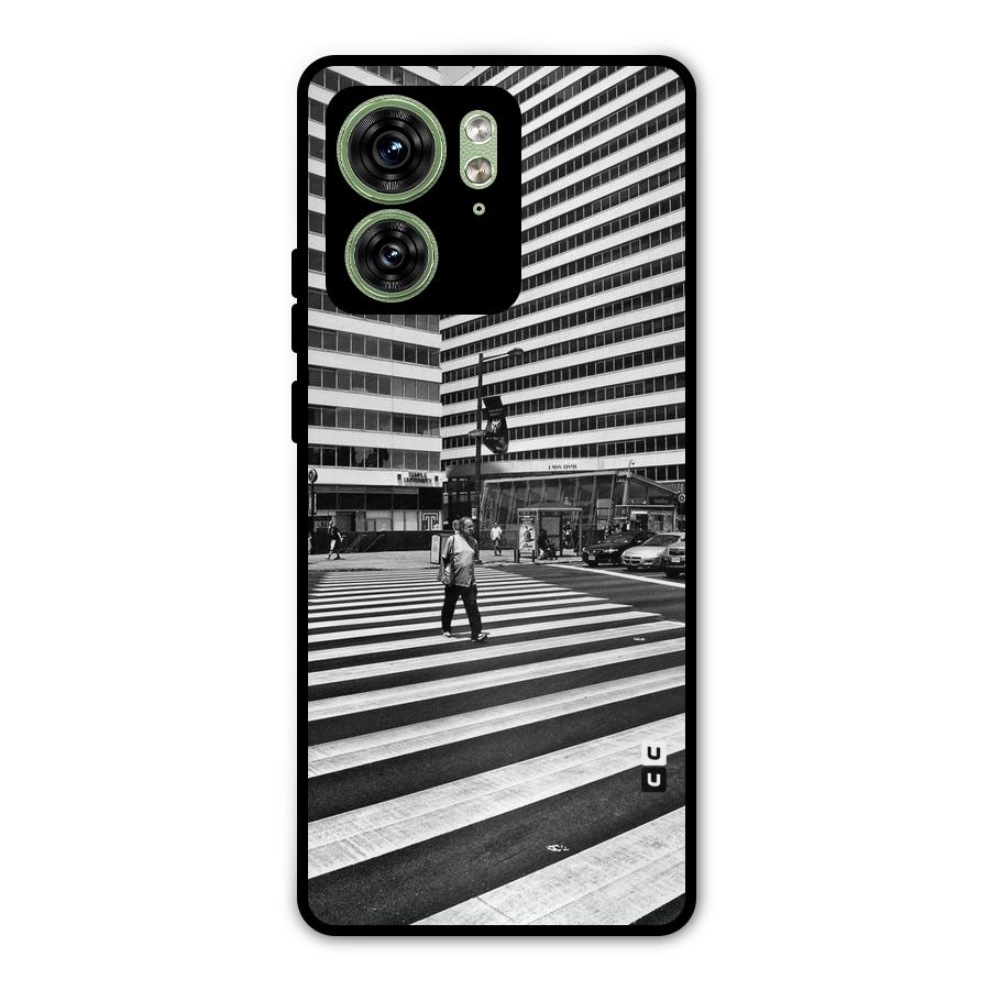 Black White Perspective Metal Back Case for Motorola Edge 40 5G