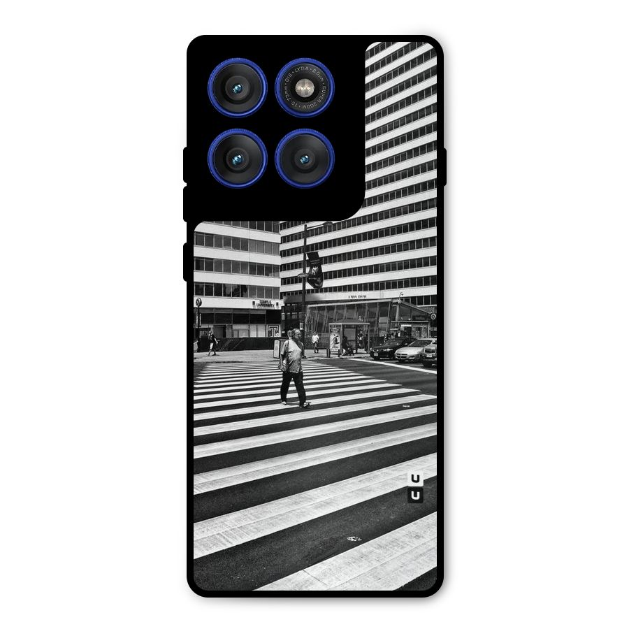 Black White Perspective Metal Back Case for Motorola Edge 60 Pro