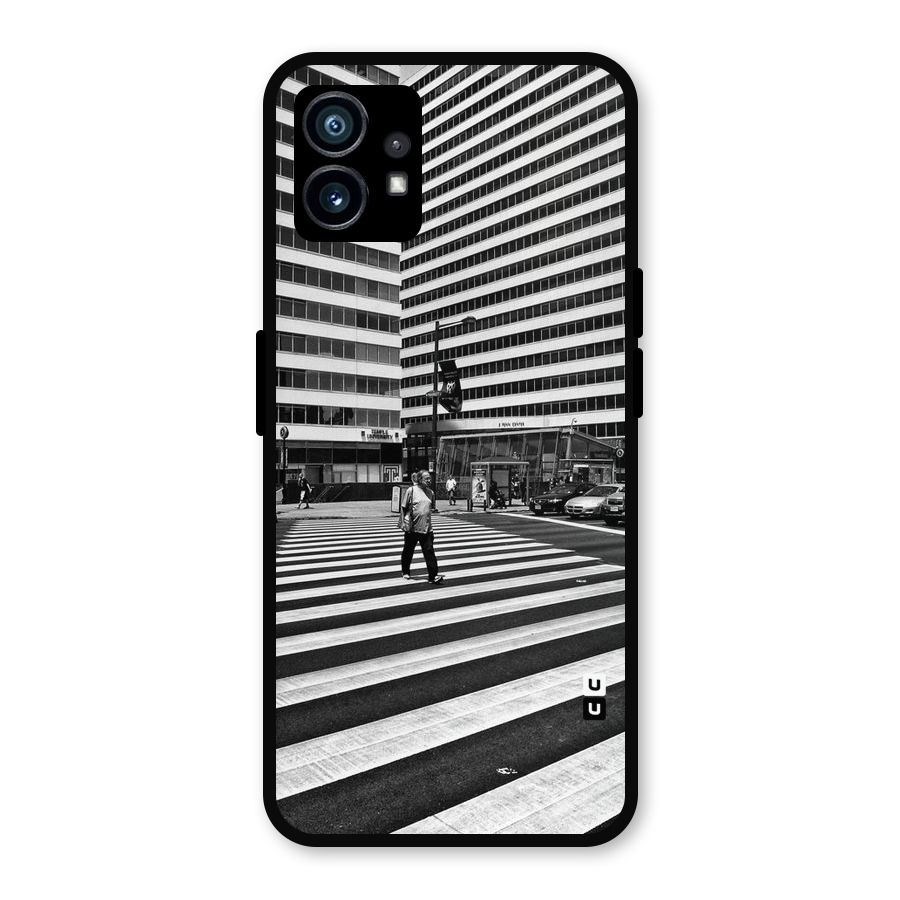 Black White Perspective Metal Back Case for Nothing Phone 1