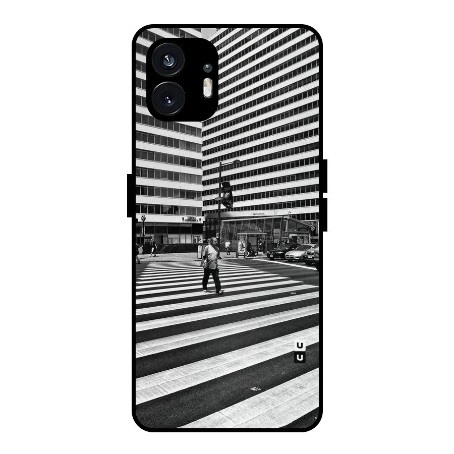 Black White Perspective Metal Back Case for Nothing Phone 2