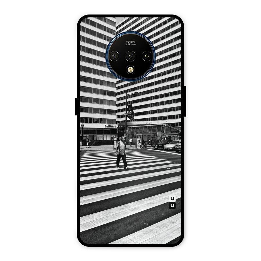 Black White Perspective Metal Back Case for OnePlus 7T