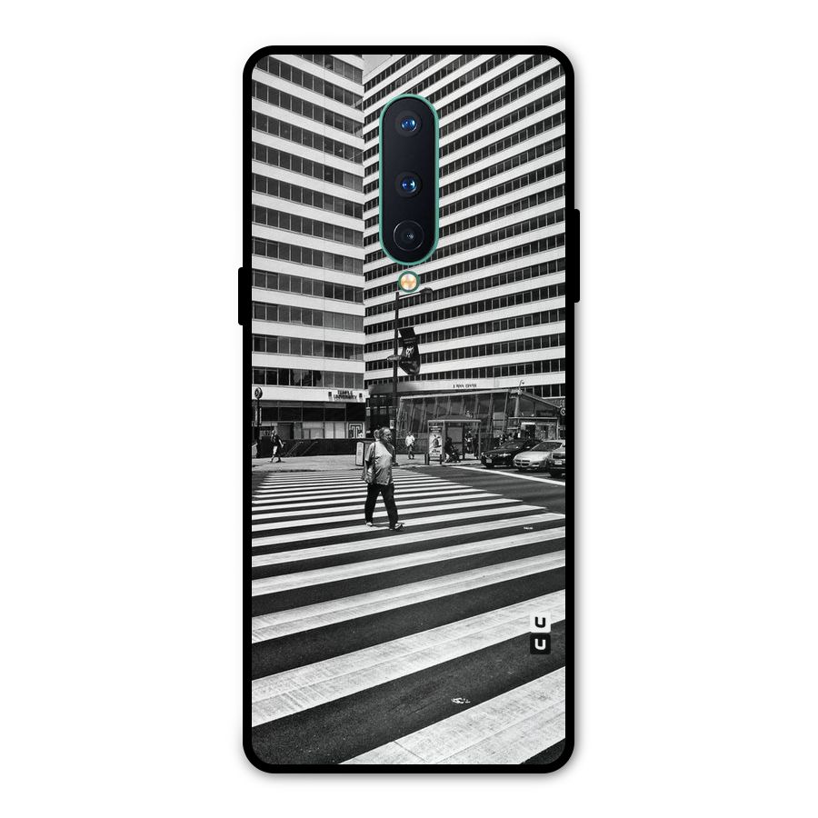 Black White Perspective Metal Back Case for OnePlus 8