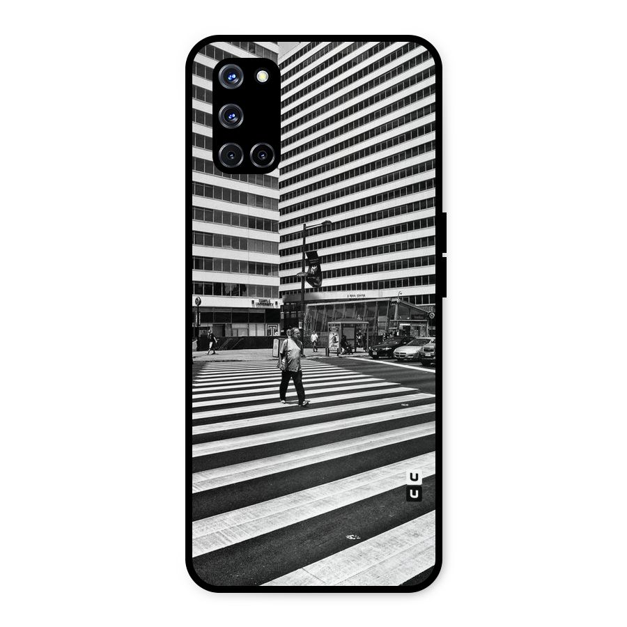 Black White Perspective Metal Back Case for Oppo A52