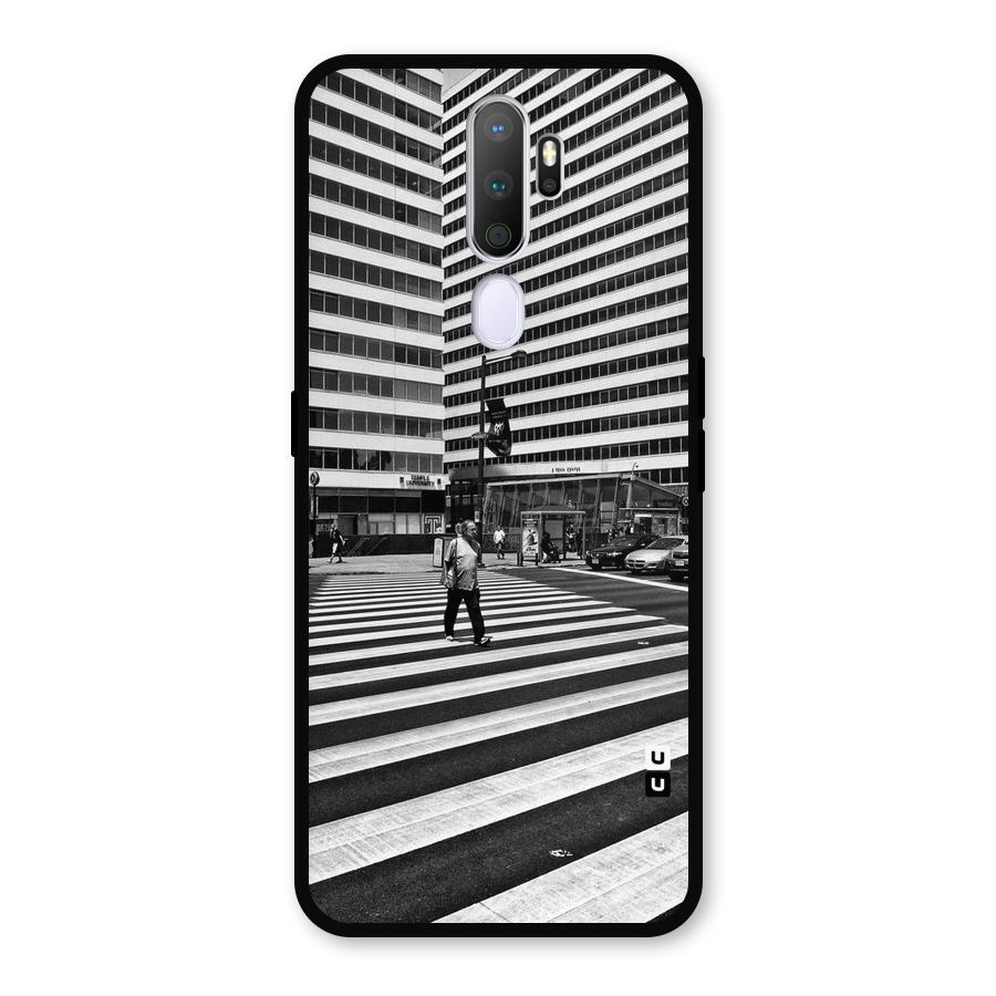 Black White Perspective Metal Back Case for Oppo A5 (2020)