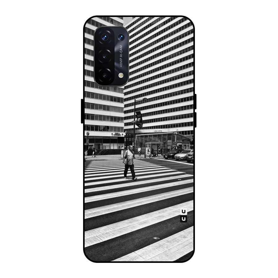 Black White Perspective Metal Back Case for Oppo A74 5G