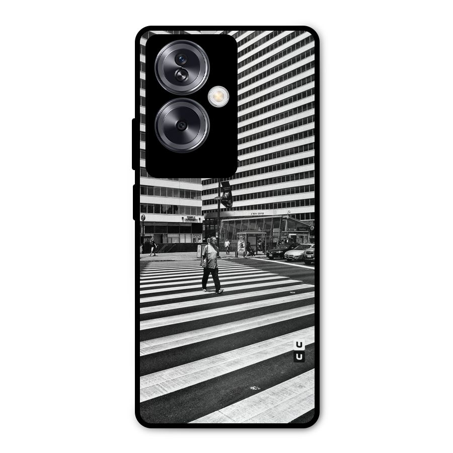 Black White Perspective Metal Back Case for Oppo A79 5G