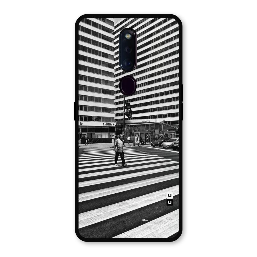 Black White Perspective Metal Back Case for Oppo F11 Pro