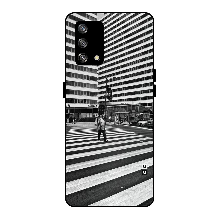 Black White Perspective Metal Back Case for Oppo F19