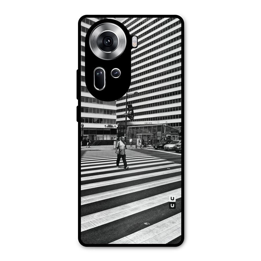 Black White Perspective Metal Back Case for Oppo Reno11 5G