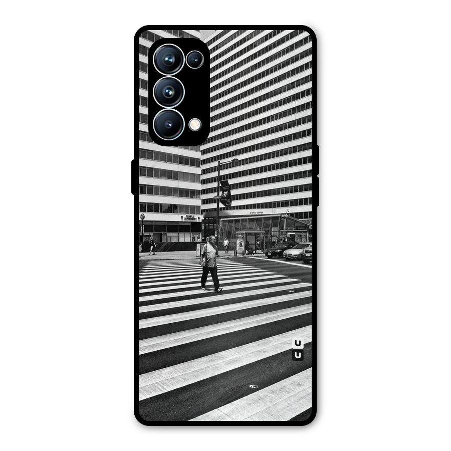 Black White Perspective Metal Back Case for Oppo Reno5 Pro 5G