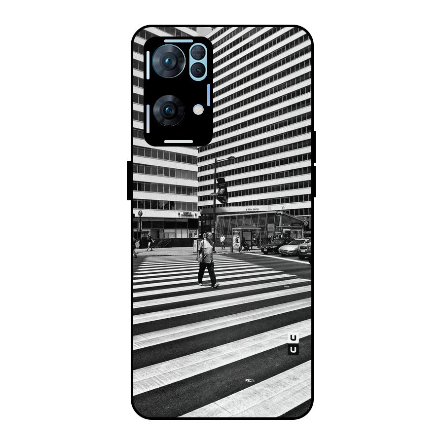 Black White Perspective Metal Back Case for Oppo Reno7 Pro 5G