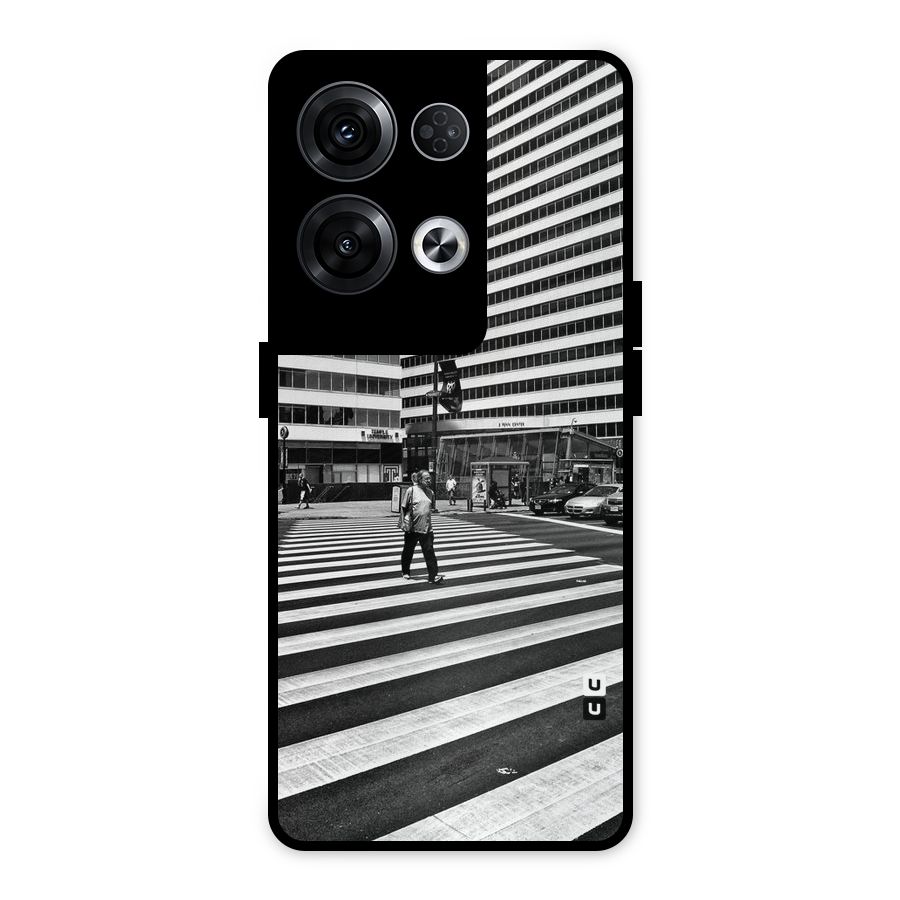 Black White Perspective Metal Back Case for Oppo Reno8 Pro 5G