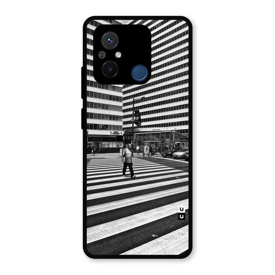 Black White Perspective Metal Back Case for Poco C55