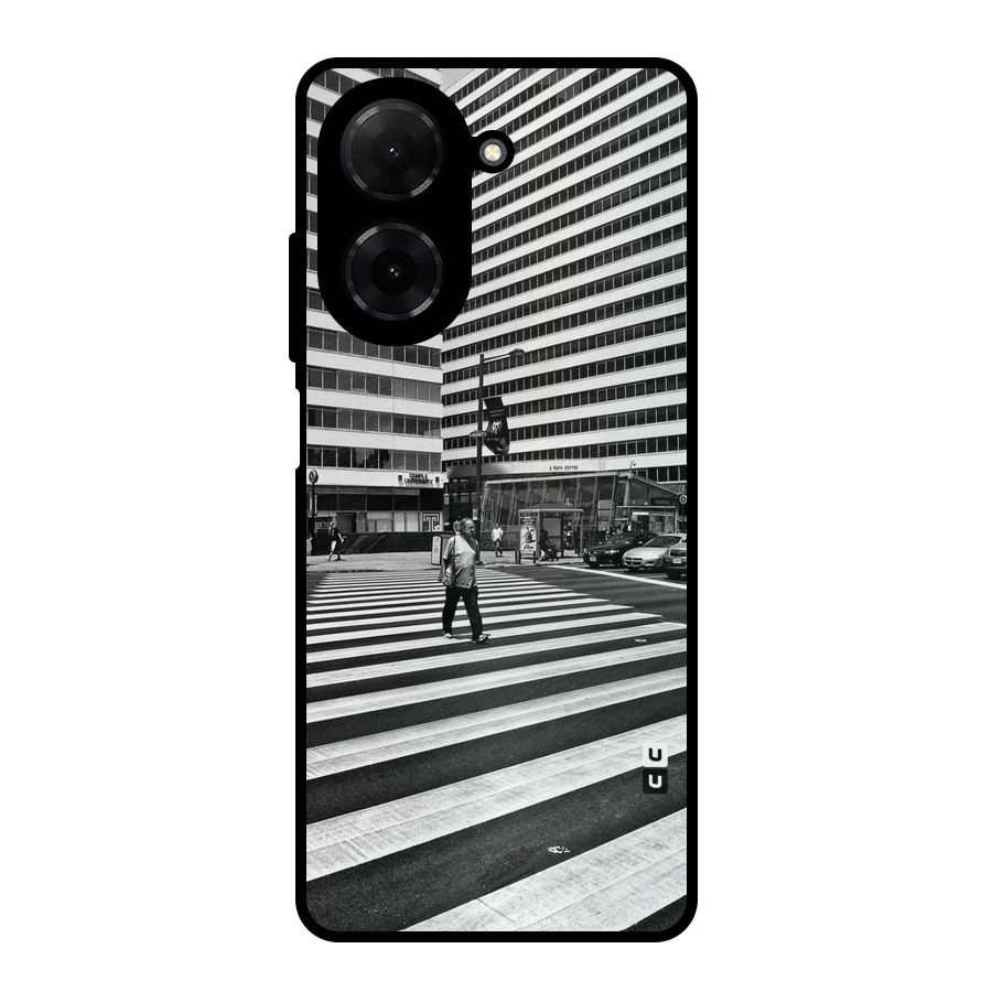 Black White Perspective Metal Back Case for Poco C71