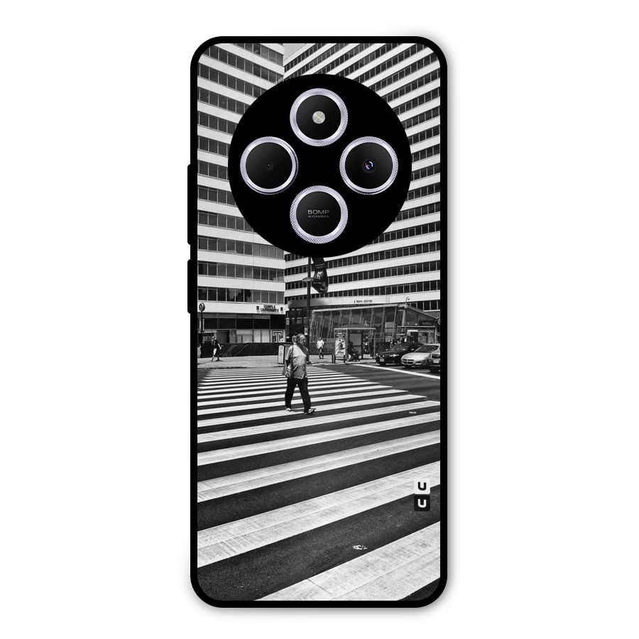 Black White Perspective Metal Back Case for Poco C75 5G