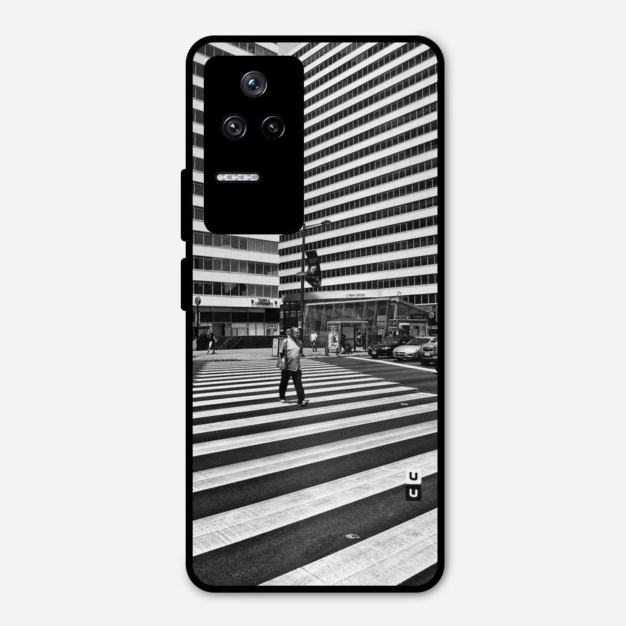 Black White Perspective Metal Back Case for Poco F4 5G