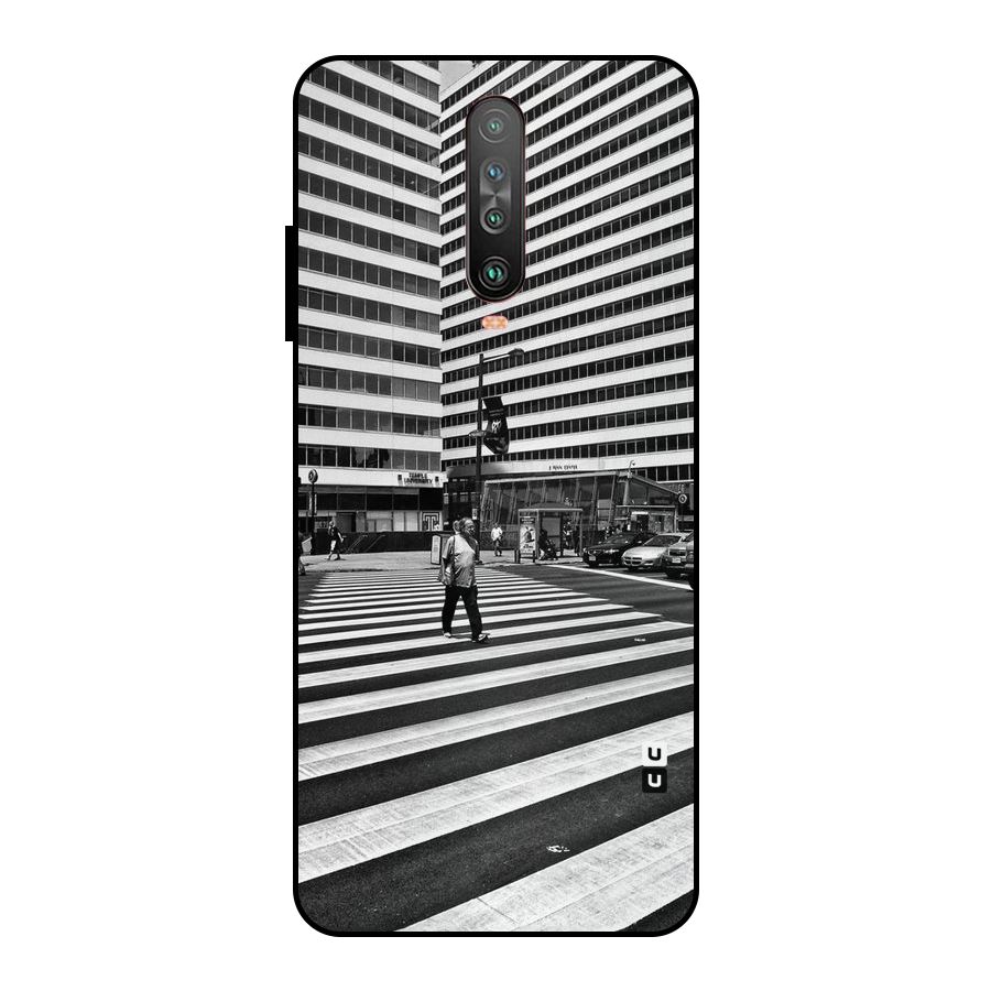 Black White Perspective Metal Back Case for Poco X2
