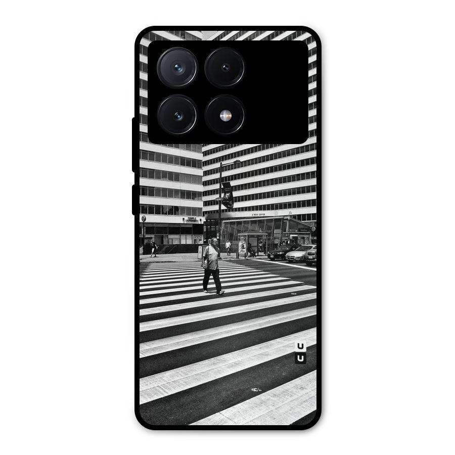 Black White Perspective Metal Back Case for Poco X6 Pro
