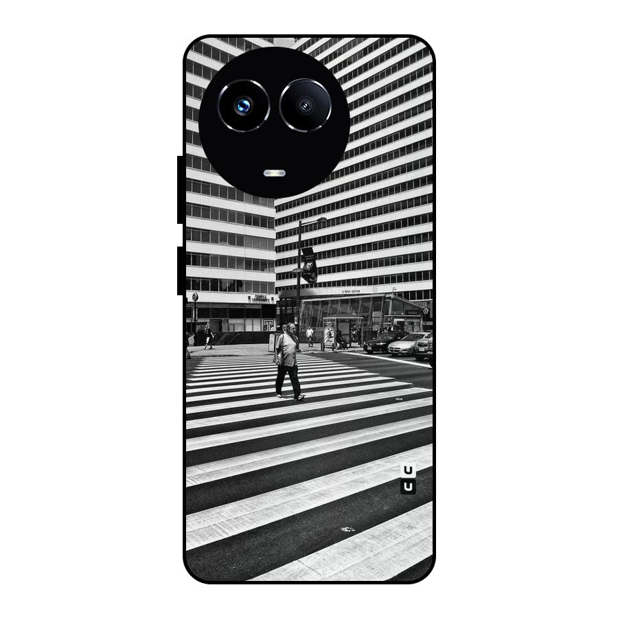 Black White Perspective Metal Back Case for Realme 11X